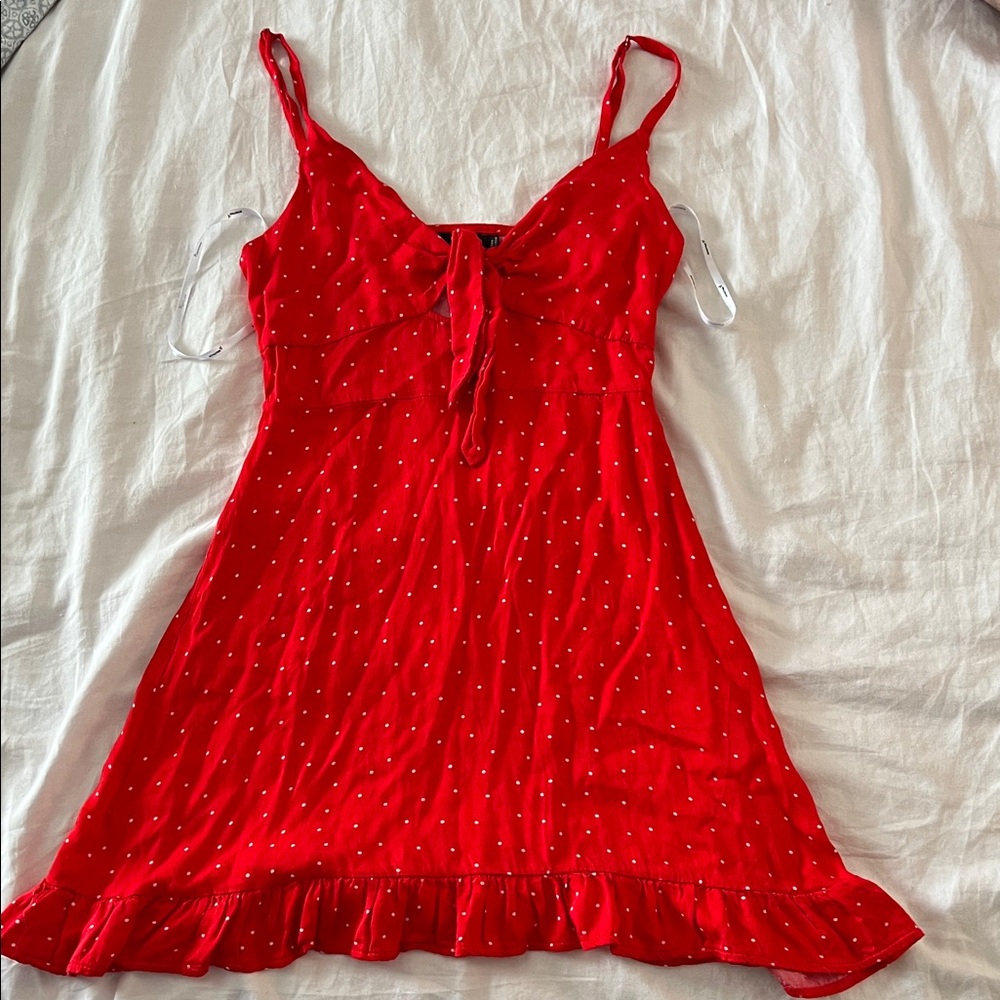 MINKPINK Red and White Polka Dot Dress